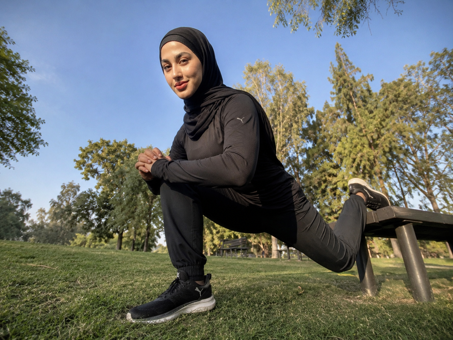 An athlete mid-training session