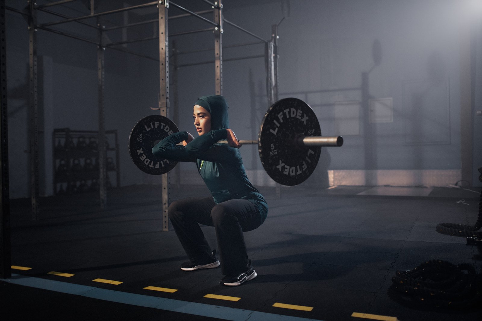 An athlete mid-training session