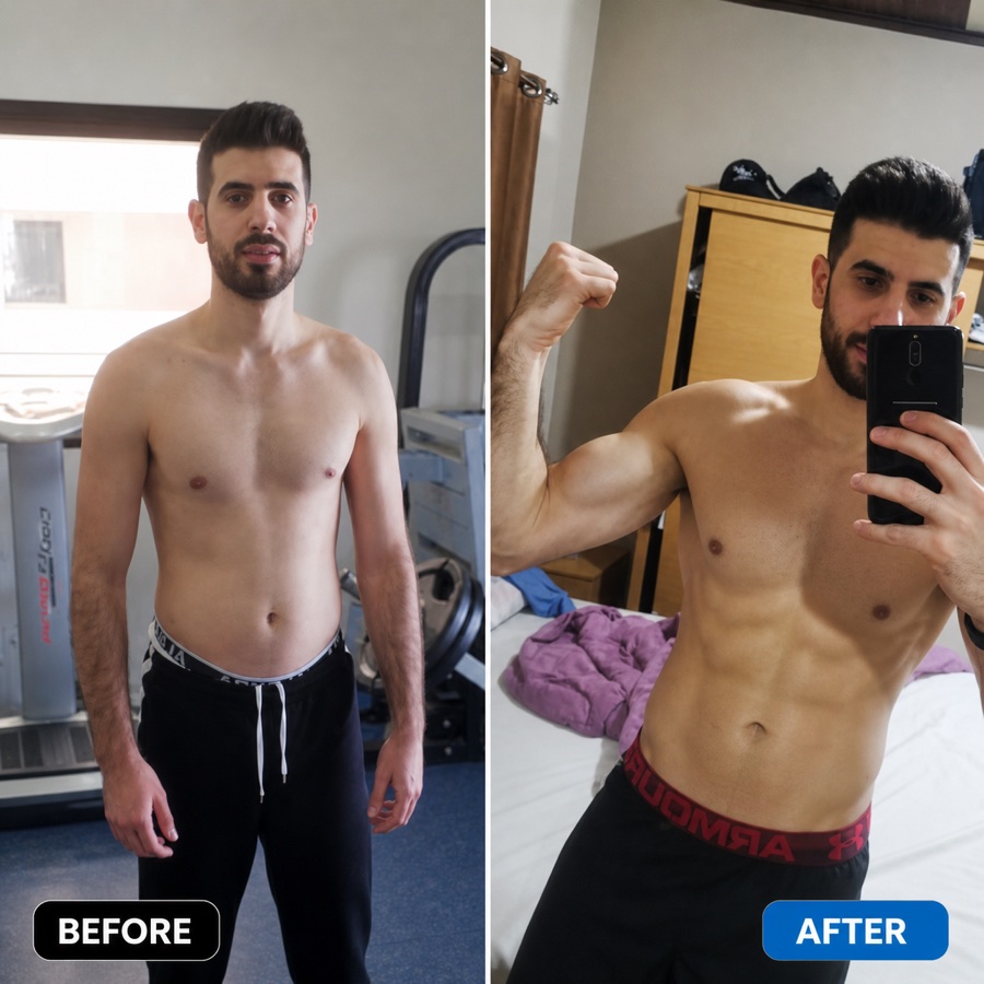 Hussien transformation after losing 5 kilograms