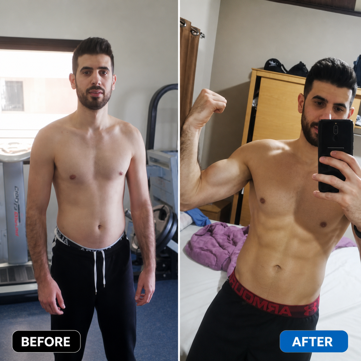 Hussien transformation after losing 5 kilograms